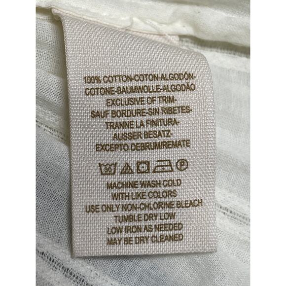 Free People Women's White Lace Pleated Long Sleeve Mini Tunic Shift Dress Sz XS - Picture 4 of 4